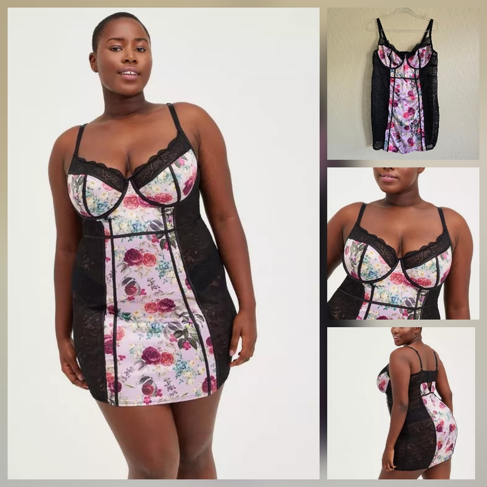 Torrid Chemise - Satin and Lace‎ Underwire Size 2